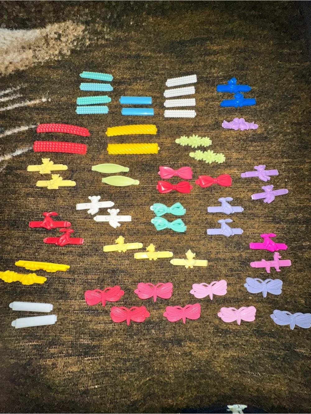 Vintage 1980s Goody Novelty Barrettes Lot of 53 Teddy Bear Butterfly Bow Daisy